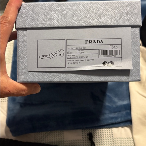 Prada Black Square-Toe Patent Leather Pumps - Picture 6 of 6